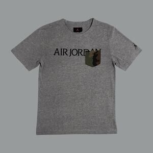Air Jordan Gray Camo Pocket Graphic T-Shirt - Boys’ XL